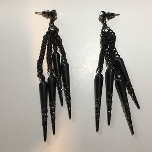 Matte Black & Hemetite “Punk” Statement Earrings